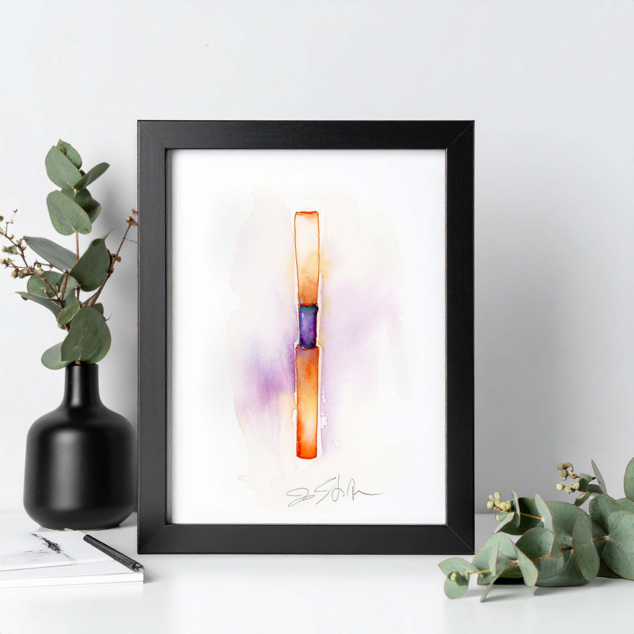 Double Reed No. 2 in Orange & Violet