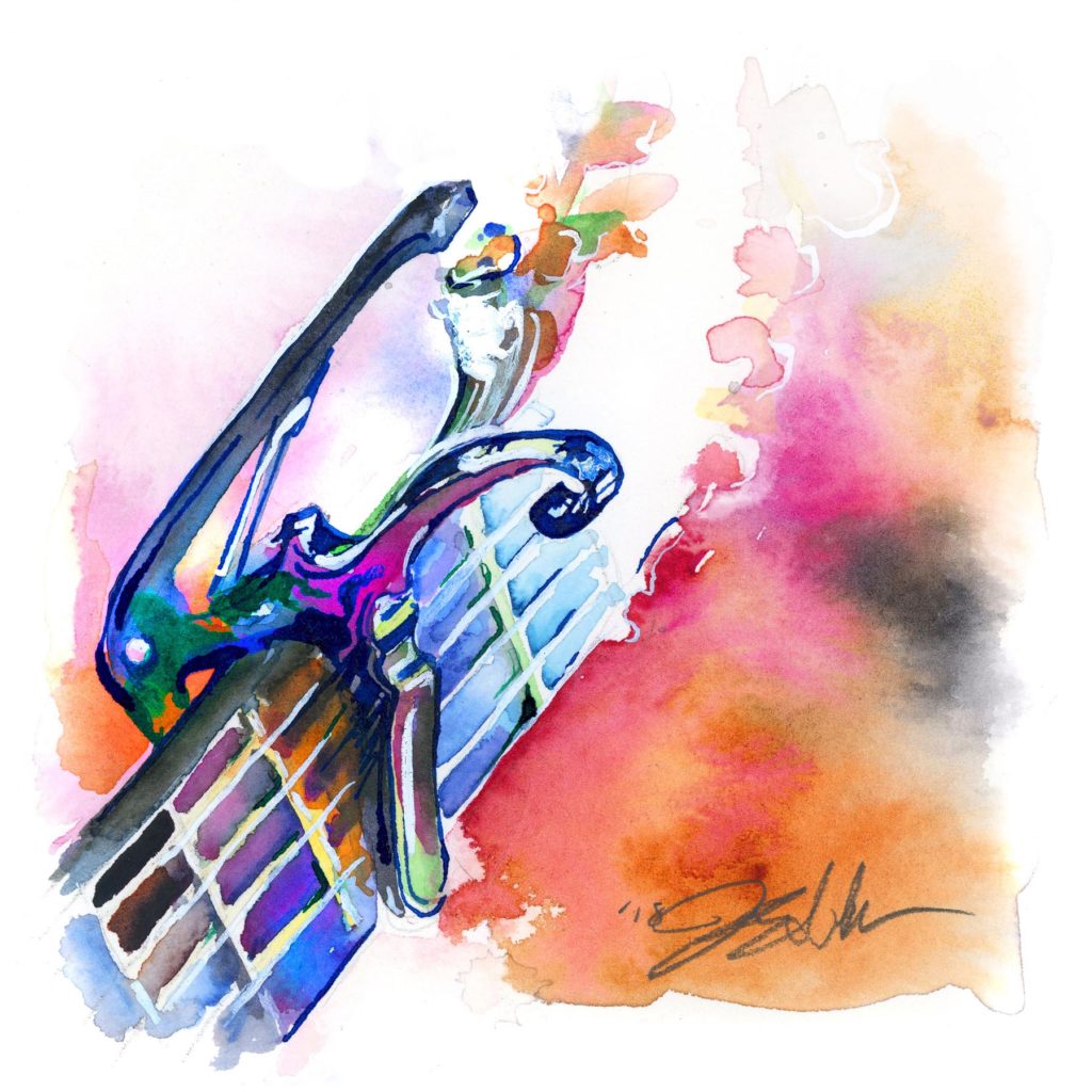 Guitar Capo and Headstock