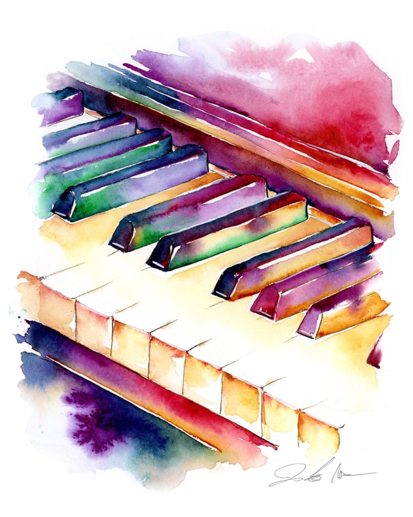 Colorful piano keys