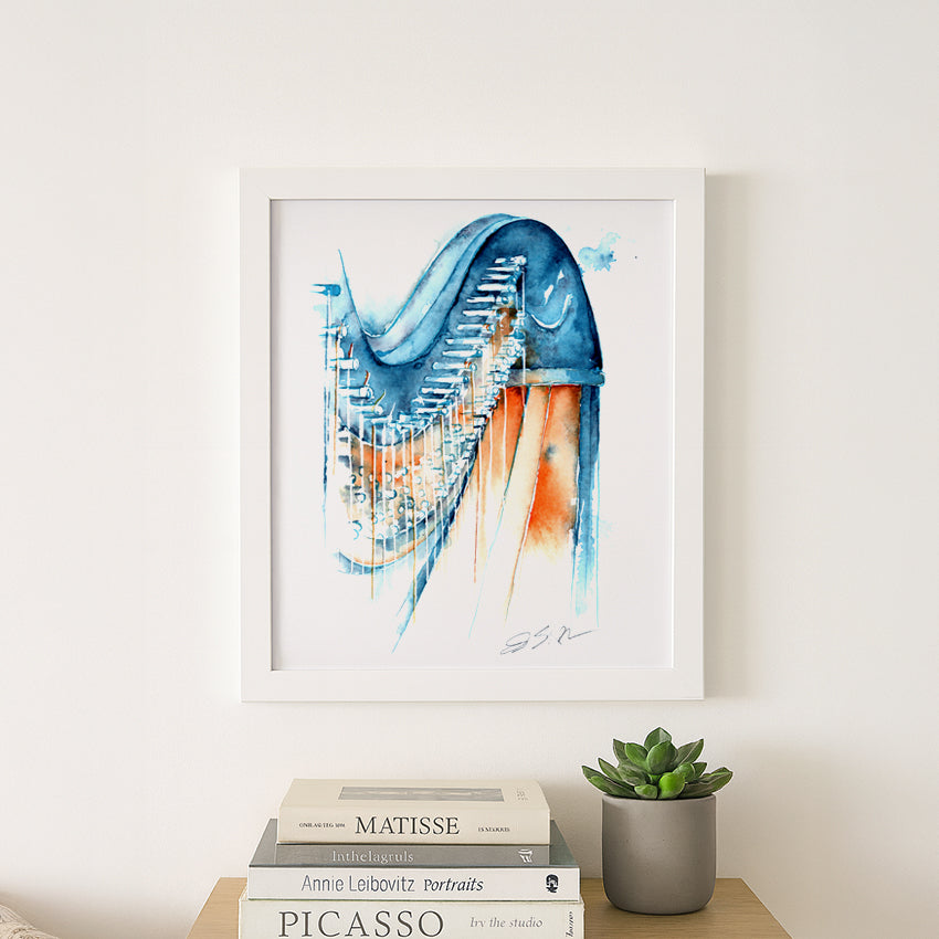 Harp in Blue and Ochre