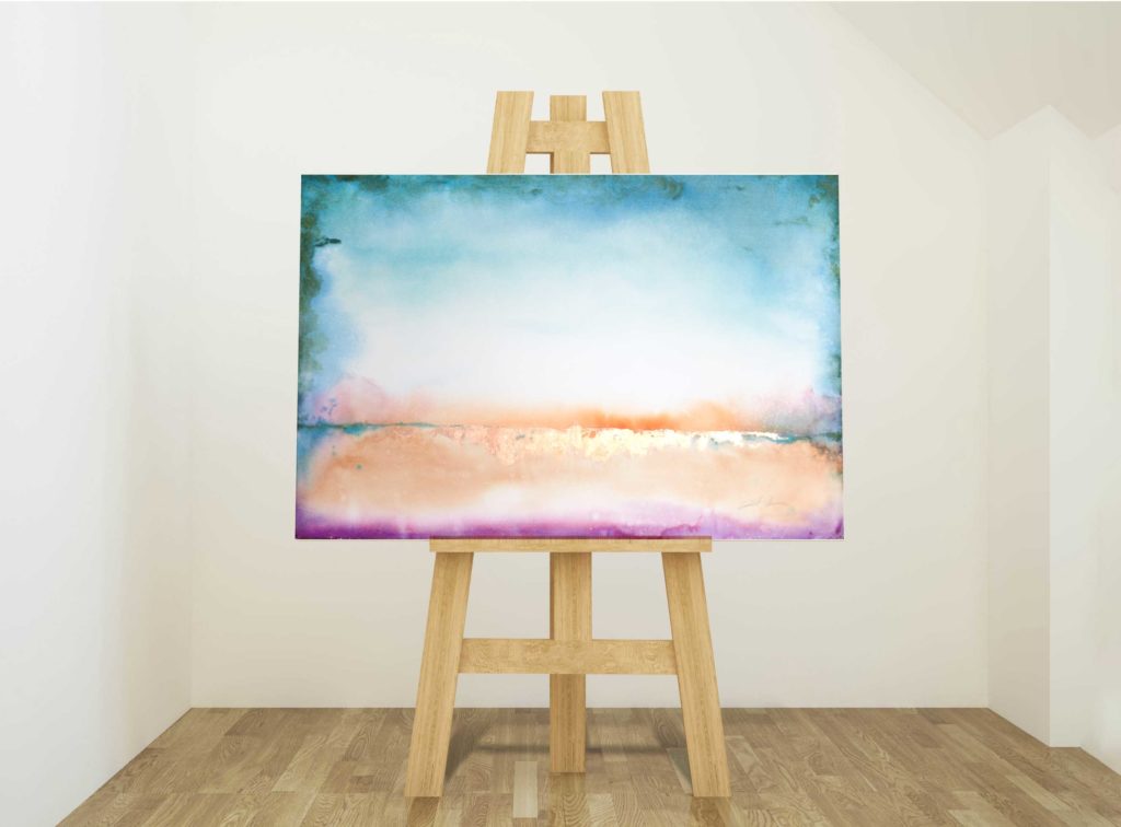 colorful painting on easel